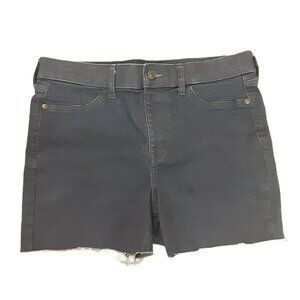 Wonderly Womans Shorts Sz 8R High Rise Elastic Waist Pullon Raw Hem Blue Stretch